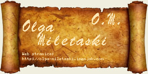 Olga Miletaški vizit kartica
